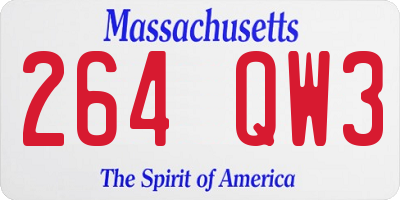 MA license plate 264QW3