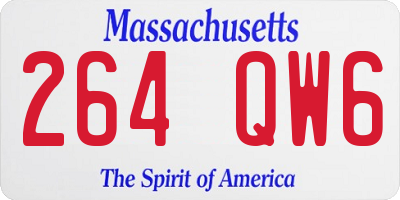 MA license plate 264QW6