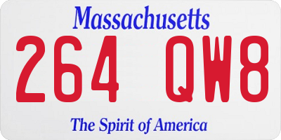 MA license plate 264QW8
