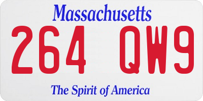 MA license plate 264QW9