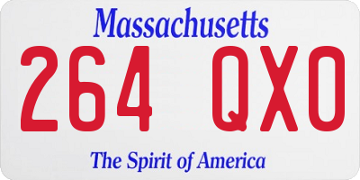 MA license plate 264QX0