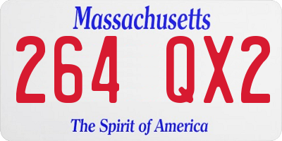 MA license plate 264QX2