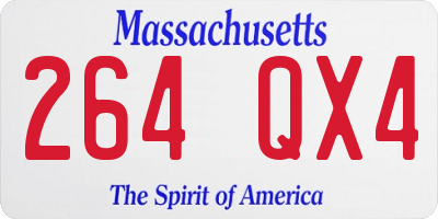 MA license plate 264QX4