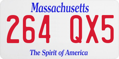 MA license plate 264QX5