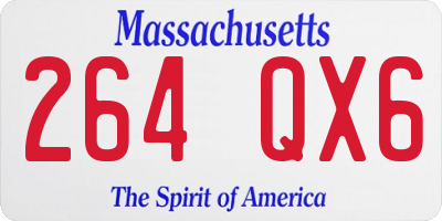 MA license plate 264QX6