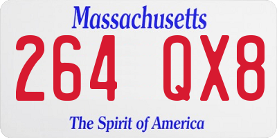 MA license plate 264QX8