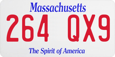MA license plate 264QX9