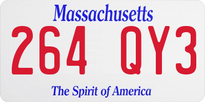 MA license plate 264QY3