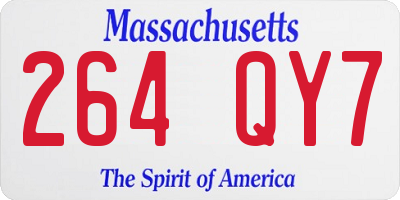 MA license plate 264QY7