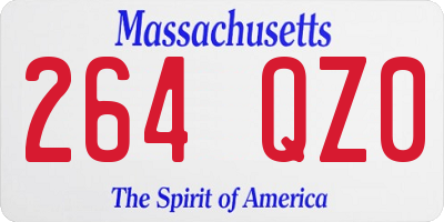 MA license plate 264QZ0
