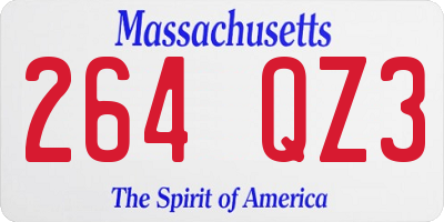 MA license plate 264QZ3
