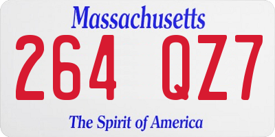 MA license plate 264QZ7