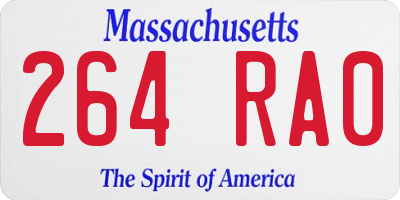 MA license plate 264RA0