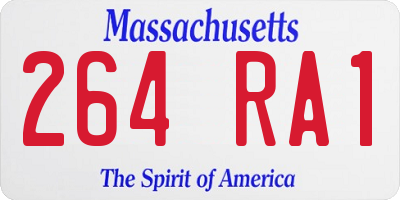 MA license plate 264RA1