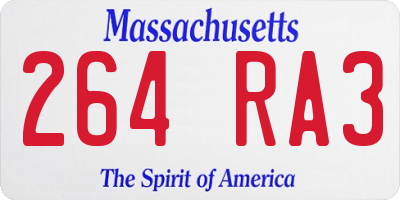 MA license plate 264RA3