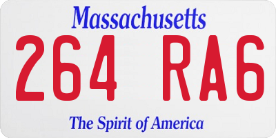 MA license plate 264RA6