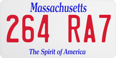 MA license plate 264RA7