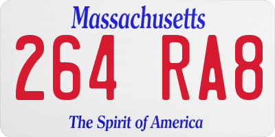 MA license plate 264RA8