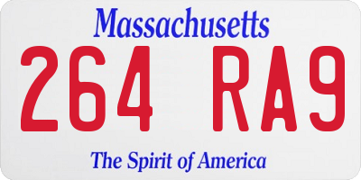 MA license plate 264RA9