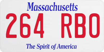 MA license plate 264RB0