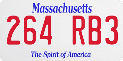 MA license plate 264RB3