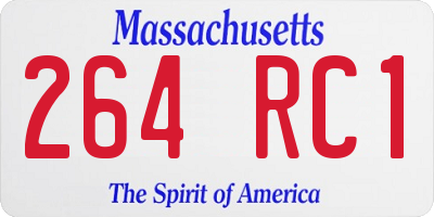 MA license plate 264RC1