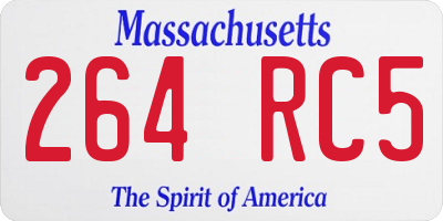 MA license plate 264RC5