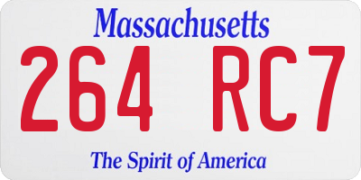 MA license plate 264RC7