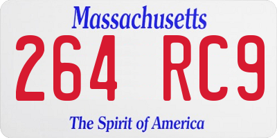 MA license plate 264RC9