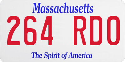 MA license plate 264RD0