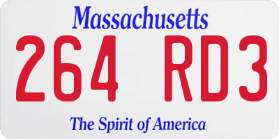 MA license plate 264RD3
