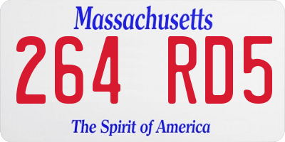 MA license plate 264RD5