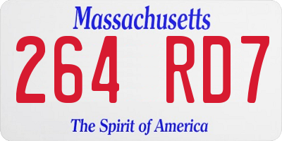 MA license plate 264RD7