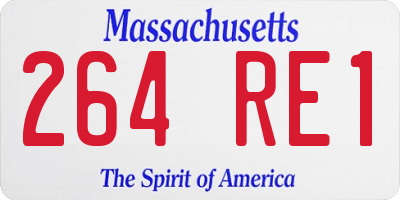 MA license plate 264RE1