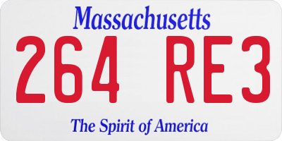 MA license plate 264RE3