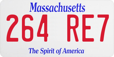 MA license plate 264RE7