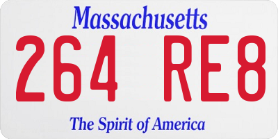 MA license plate 264RE8