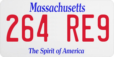 MA license plate 264RE9