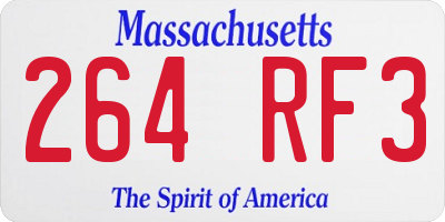 MA license plate 264RF3