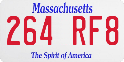 MA license plate 264RF8