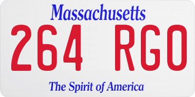 MA license plate 264RG0