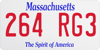MA license plate 264RG3