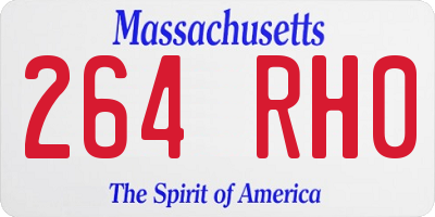 MA license plate 264RH0