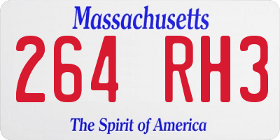 MA license plate 264RH3