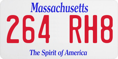 MA license plate 264RH8