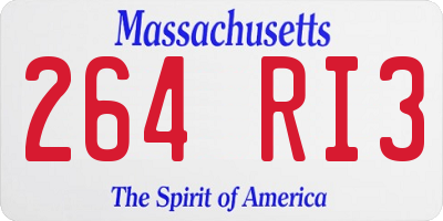 MA license plate 264RI3