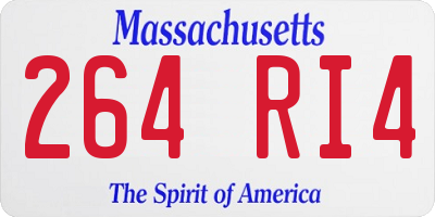 MA license plate 264RI4