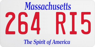 MA license plate 264RI5