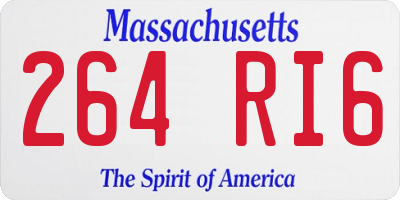 MA license plate 264RI6