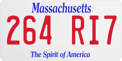 MA license plate 264RI7